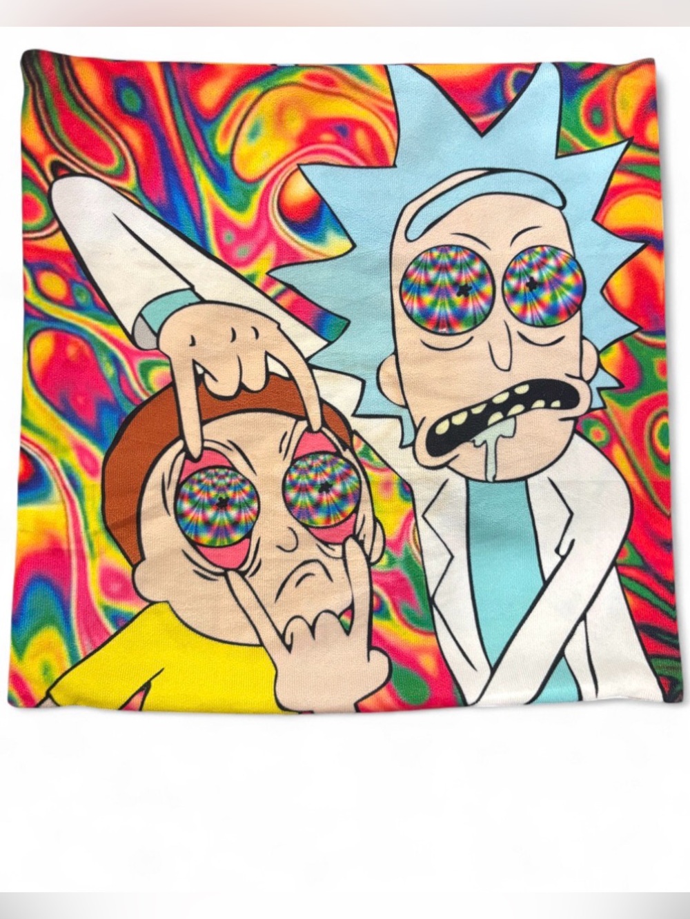 Rick and Morty Psychedelic Pillow Case 16x16 in